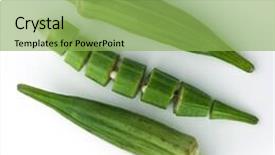  Presentation with okra - Amazing presentation design having close-up image of okra backdrop and a yellow colored foreground