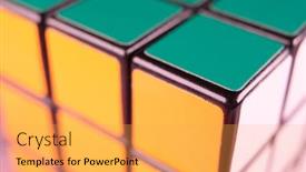  Presentation with cube - PPT theme featuring close-up-image-of-part background and a yellow colored foreground