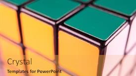  Presentation with cube - Cool new presentation with close-up-image-of-part backdrop and a yellow colored foreground