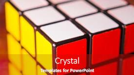  Presentation with cube - Theme enhanced with close-up-image-of-part background and a crimson colored foreground