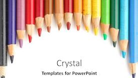  Presentation with crayons - Amazing presentation theme having close-up image of pencil crayons studio isolated on white background backdrop and a white colored foreground