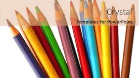 Presentation with crayons - Slides featuring image of pencil crayons isolated background and a coral colored foreground
