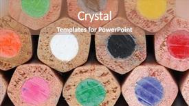 Presentation with crayons - Cool new slide set with close-up image of pencil backdrop and a  colored foreground