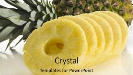  Presentation with dry pineapple close up many - Amazing theme having close-up image of pineapple backdrop and a  colored foreground