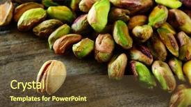  Presentation with wooden - Cool new slides with close-up image of pistachios backdrop and a tawny brown colored foreground