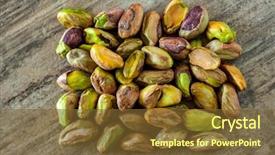  Presentation with close up wooden decking - Beautiful presentation theme featuring close-up image of pistachios backdrop and a tawny brown colored foreground