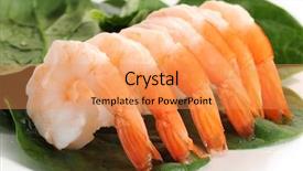  Presentation with close up dumb cane leaves - Theme featuring close-up image of shrimp background and a coral colored foreground