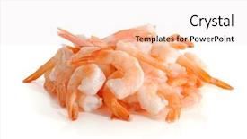  Presentation with studio music lowers - PPT theme having close-up image of shrimps background and a sky blue colored foreground