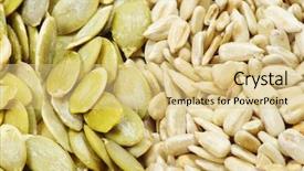  Presentation with pumpkin seeds - Presentation theme featuring sunflower and pumpkin seeds background and a yellow colored foreground