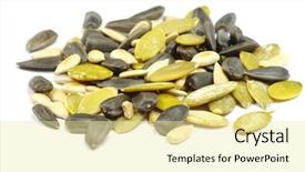  Presentation with pumpkin seeds - Slide deck featuring close up image of sunflower and pumpkin seeds background and a blonde colored foreground