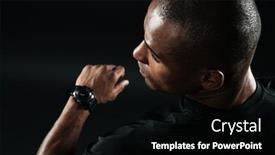  Presentation with afro - Slides enhanced with close-up image of young afro american man dressed in black t-shirt standing over black background l background and a black colored foreground