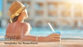  Presentation with images of water - Slide set enhanced with close-up-images background and a coral colored foreground