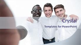  Presentation with international business - Audience pleasing PPT layouts consisting of close up international business team backdrop and a  colored foreground