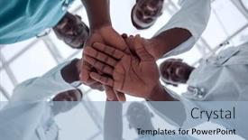  Presentation with international - Audience pleasing slide deck consisting of close-up-international-group backdrop and a light blue colored foreground