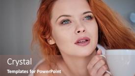  Presentation with coach - Slide deck having close-up-lifestyle-portrait background and a coral colored foreground