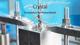  Presentation with drill - Slide set having close up machining tool drill background and a light blue colored foreground