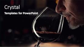  Presentation with wine tasting - Slide deck enhanced with close-up-man-smelling-red background and a black colored foreground