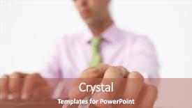  Presentation with keyboard - PPT layouts consisting of close-up-man-using-keyboard background and a coral colored foreground