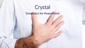  Presentation with chest pain - Colorful slide set enhanced with close up mature male painful backdrop and a sky blue colored foreground