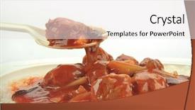  Presentation with meatball - Slides featuring close-up meatballs with rice background and a  colored foreground