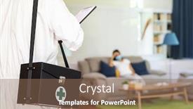  Presentation with waiting room - Presentation theme consisting of close-up-medical-staff background and a violet colored foreground