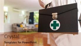  Presentation with personal protective equipment - PPT theme with close-up-medical-staff background and a red colored foreground