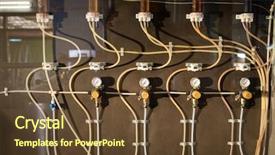  Presentation with brewery - Slide deck featuring close up meter gauges background and a tawny brown colored foreground