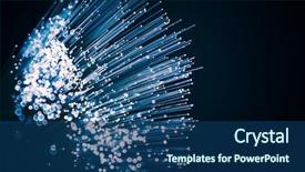  Presentation with fiber optics - PPT layouts consisting of close-up modern computer communication background and a ocean colored foreground