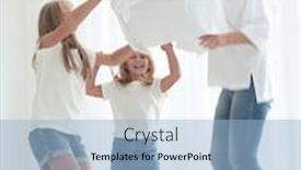  Presentation with mom kids - PPT theme having close-up-mom-and-kids background and a light blue colored foreground