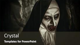  Presentation with nun - Cool new theme with close-up-monochrome-portrait backdrop and a tawny brown colored foreground