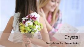  Presentation with cute flower heart - Slides with close up mother's day background and a coral colored foreground