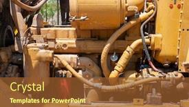  Presentation with water drilling - Audience pleasing slide deck consisting of close-up-motor-water-drilling backdrop and a tawny brown colored foreground