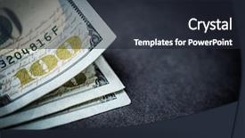  Presentation with dark damask - Colorful presentation design enhanced with close-up of 100 dollars backdrop and a wine colored foreground