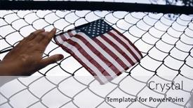  Presentation with chain link fence - Theme featuring close-up-of-a-american background and a light gray colored foreground