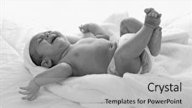 Presentation with baby crying - Presentation theme enhanced with close-up of a baby background and a  colored foreground