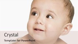  Presentation with preemie baby close up - Amazing theme having factory - industrial estate with blue backdrop and a teal colored foreground.