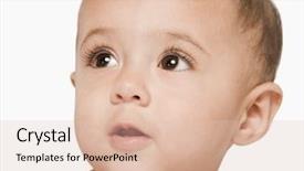  Presentation with preemie baby close up - Cool new slides with beautiful pink and white flower field under sunlight backdrop and a tawny brown colored foreground