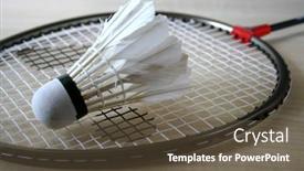  Presentation with badminton - Beautiful presentation featuring close-up-of-a-badminton backdrop and a tawny brown colored foreground