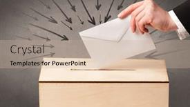  Presentation with box - Theme with close-up-of-a-ballot background and a soft green colored foreground