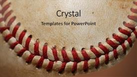  Presentation with mlb baseball - Cool new theme with close up of a baseball backdrop and a soft green colored foreground