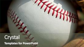  Presentation with baseball - Theme enhanced with close-up-of-a-baseball background and a gray colored foreground