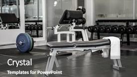  Presentation with gym - Slide deck featuring close up of a bench background and a dark gray colored foreground