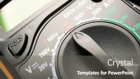  Presentation with voltmeter - Slide set with close-up-of-a-black background and a gray colored foreground