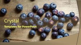  Presentation with blueberries - Presentation theme with close-up-of-a-blueberries background and a tawny brown colored foreground