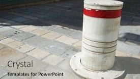  Presentation with street - PPT theme featuring close-up-of-a-bollard background and a light gray colored foreground