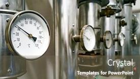  Presentation with central nervous system - PPT theme featuring close up of a central heating system in the basement background and a tawny brown colored foreground