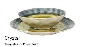  Presentation with ceramic - Amazing theme having close-up of a ceramic bowl and a plate backdrop and a white colored foreground