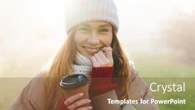  Presentation with takeaway coffee - Cool new slides with close-up-of-a-cheerful backdrop and a tawny brown colored foreground