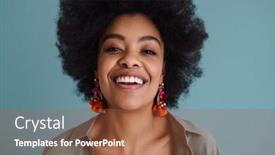  Presentation with cheerful - Cool new PPT theme with close-up-of-a-cheerful backdrop and a red colored foreground