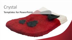  Presentation with christmas stocking - Amazing PPT theme having close-up-of-a-christmas backdrop and a white colored foreground